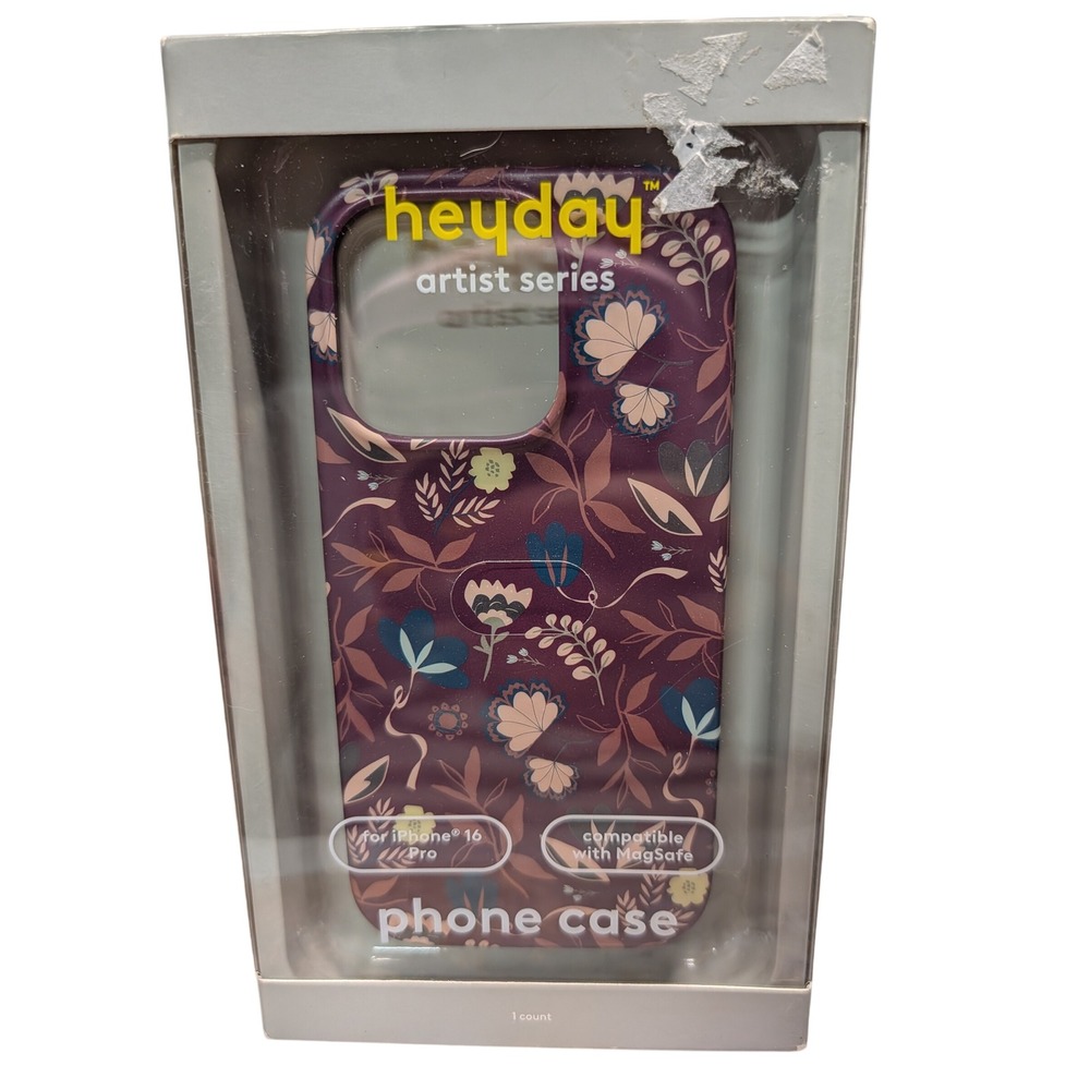 Heyday Artist‎ Series iPhone 16 Pro Case MagSafe Allie Dettmann Floral Plum